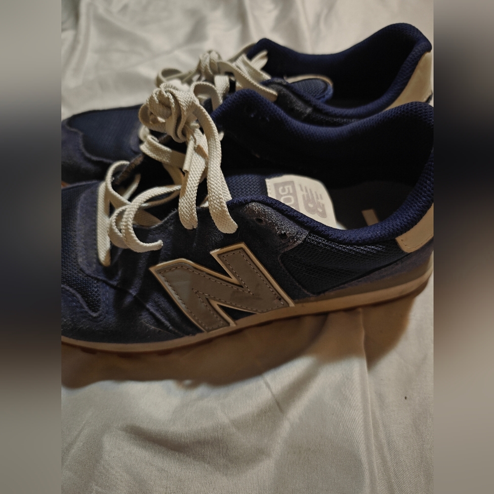 NEW BALANCE NB 500 Navy Blue Suede Mesh Gum Sole GM500ST MEN'S SIZE 9